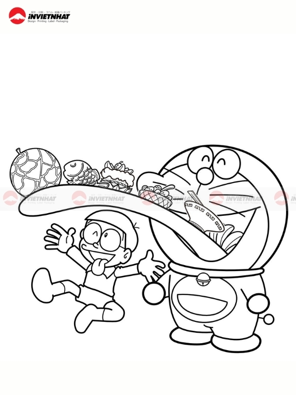 Tranh to mau tinh ban Doraemon va Nobita