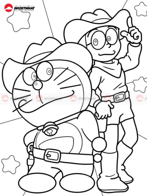 Tranh to mau Doraemon va Nobita tham hiem