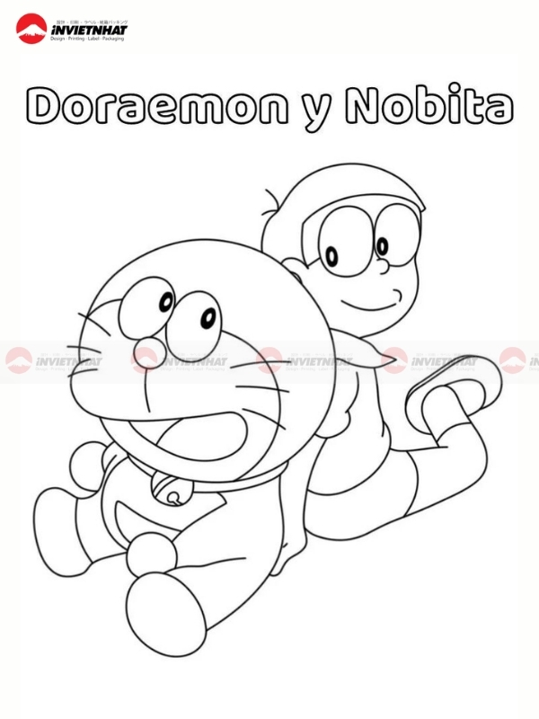 Mau tap to Doraemon va Nobita de thuong