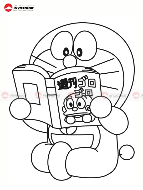 Tranh ve Doraemon phac thao mau