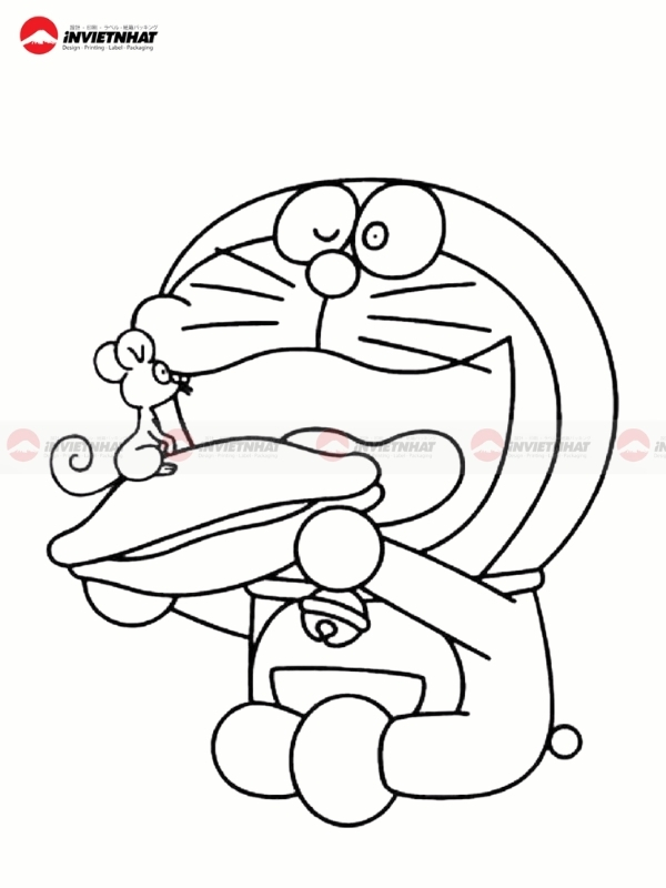 Hinh ve Doraemon an banh ran cho nguoi moi tap