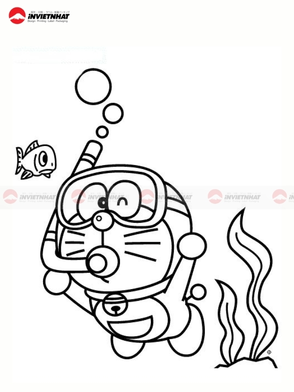 to mau Doraemon kho A4