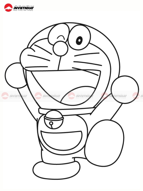 Hinh ve Doraemon den trang
