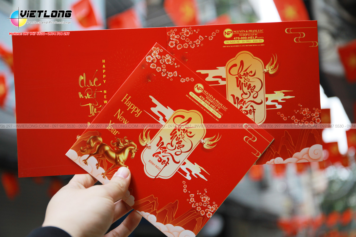 Thiệp chúc tết lãnh đạo, nhân viên, đối tác cảm ơn khách hàng