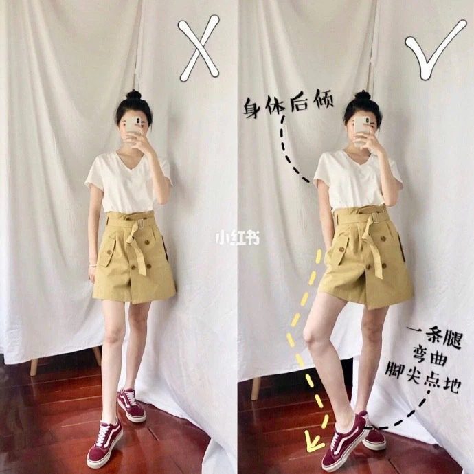 tạo dáng trước gương