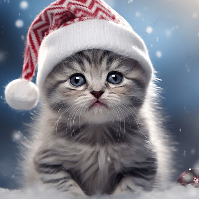 ảnh mèo cute giáng sinh