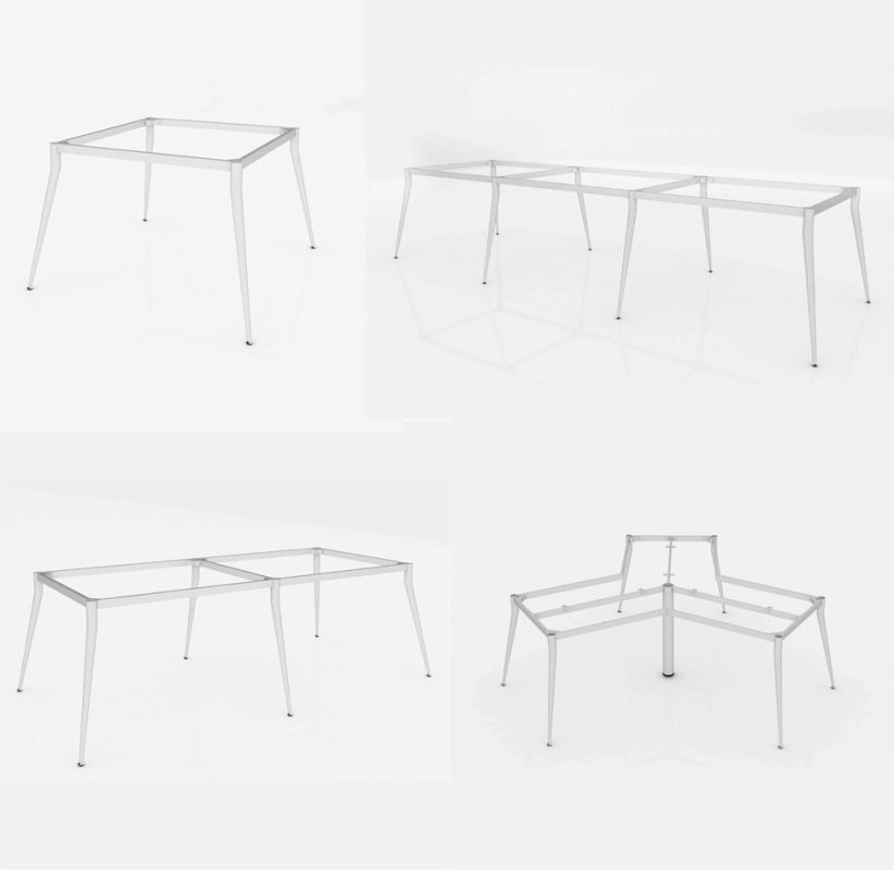 Cụm bàn làm việc nhóm 8 người chân côn