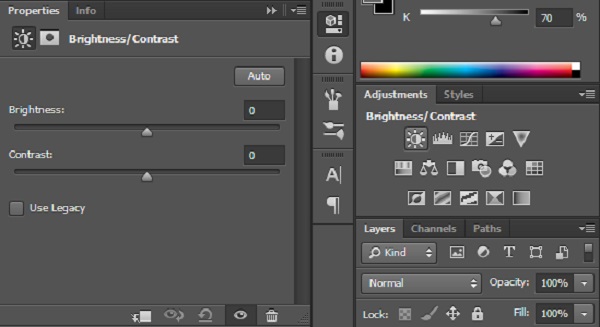 Điều chỉnh Brightness, và Lens Type để tạo ánh sáng trong photoshop như ý