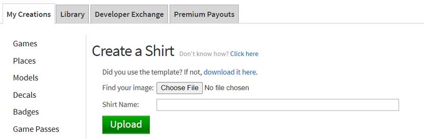 Upload thiết kế lên Roblox
