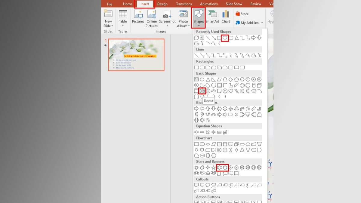 Bước 3: Cách làm trò chơi trắc nghiệm trên Powerpoint