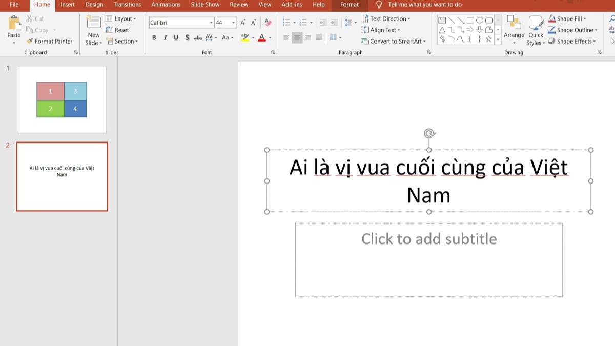 Bước 2: Cách làm trò chơi đoán hình trên Powerpoint