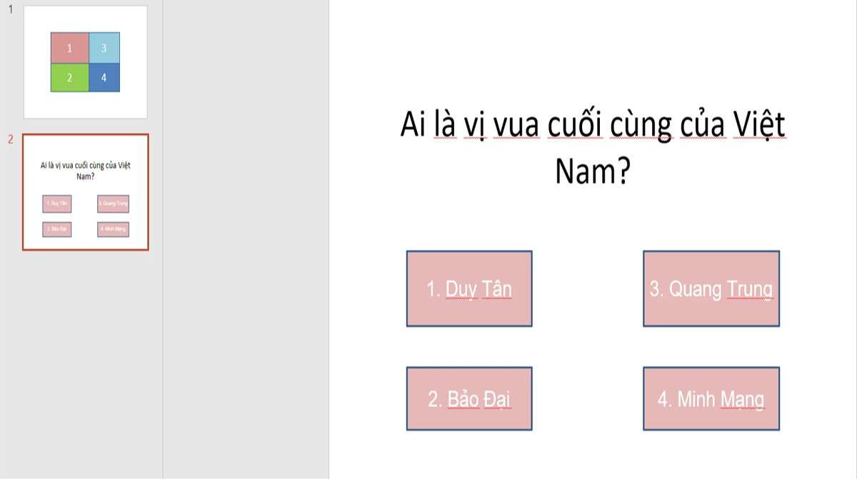 Cách làm trò chơi đoán hình trên Powerpoint - Nhập câu hỏi vào textbox