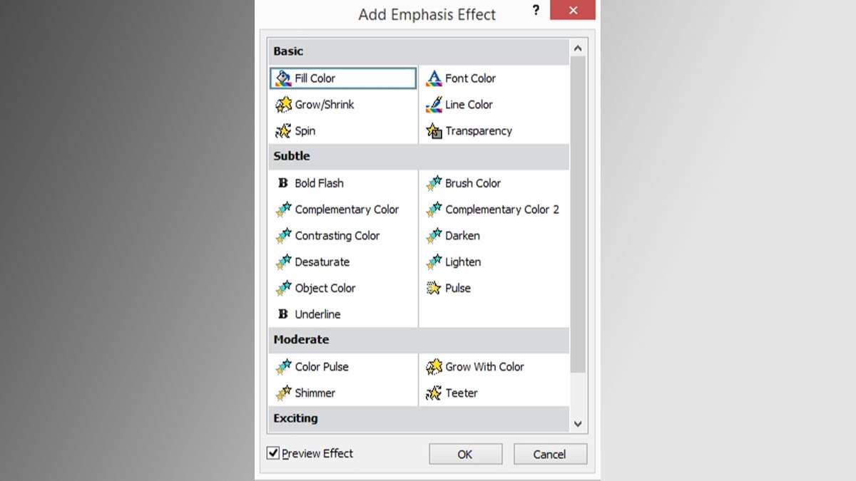 Cách làm trò chơi đoán hình trên Powerpoint - _x0008_Chọn hiệu ứng và màu