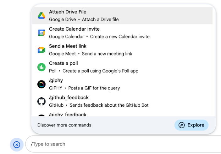 Trả lời lệnh của ứng dụng Google Chat                                           Sử dụng bộ sưu tập để sắp xếp ngăn nắp các trang                         Lưu và phân loại nội dung dựa trên lựa chọn ưu tiên của bạn.