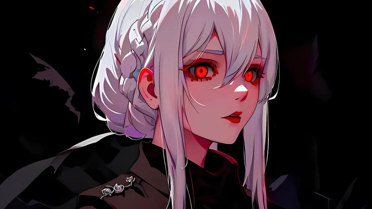 Ác quỷ anime nữ quyến rũ trong bộ váy đen