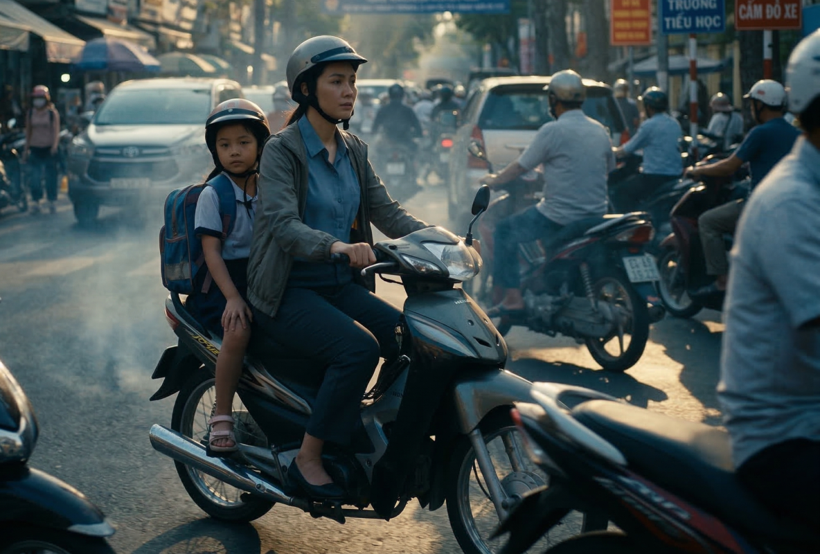 Những đứa trẻ sau lưng mẹ