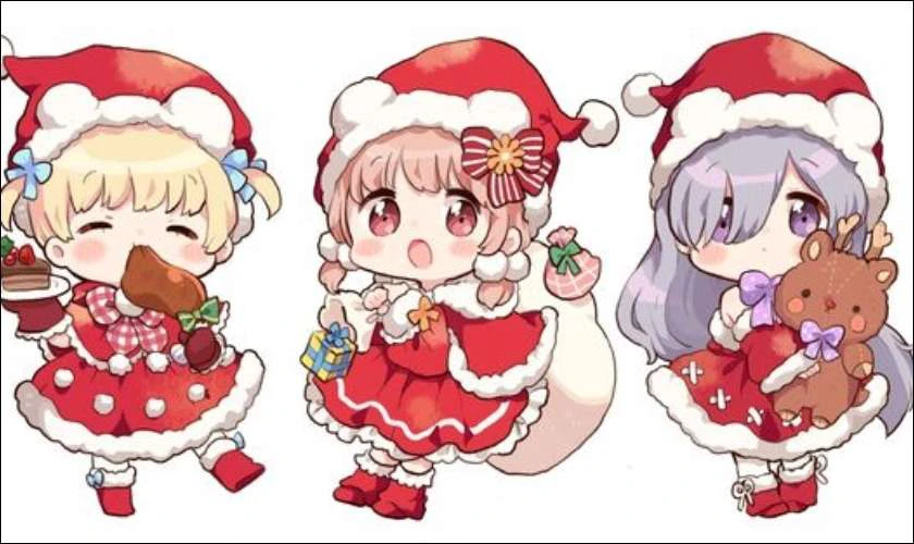 Ảnh nền chibi Giáng sinh trên máy tính