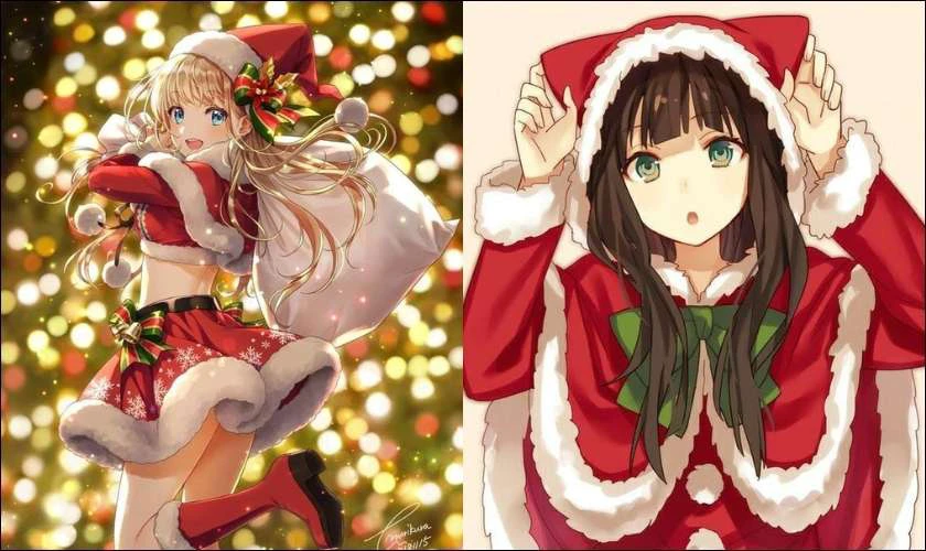 Ảnh anime chibi Giáng sinh trên điện thoại