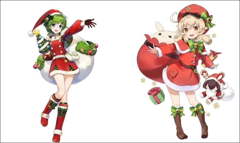 Ảnh anime Giáng sinh cute trên điện thoại
