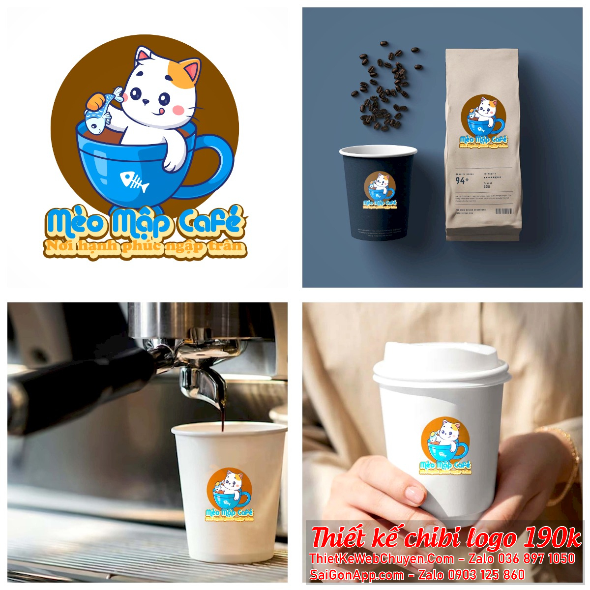 MẪU THIẾT KẾ LOGO CHIBI CON MÈO