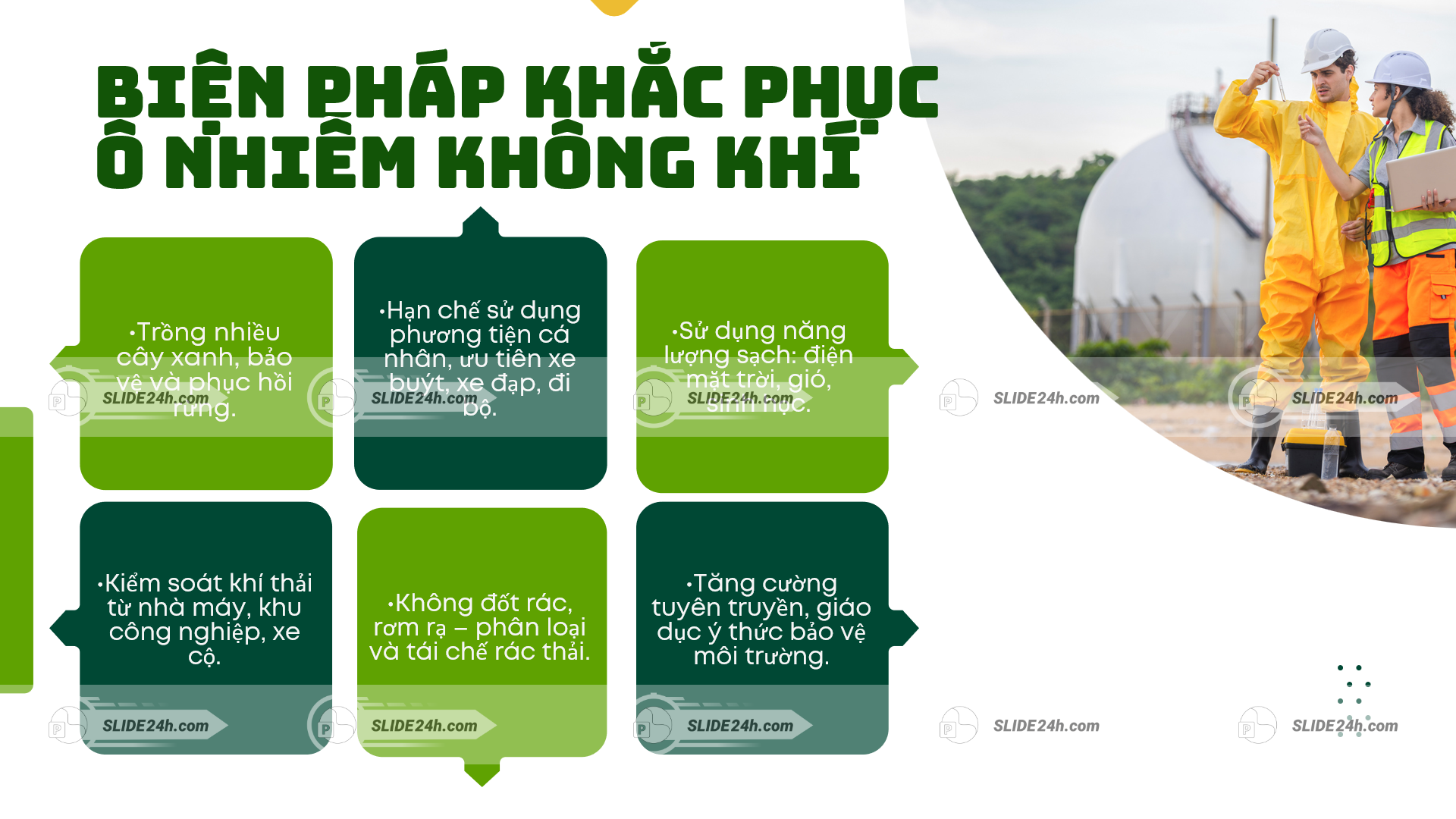 biện pháp khắc phục ô nhiễm không khí bằng năng lượng sạch và trồng cây