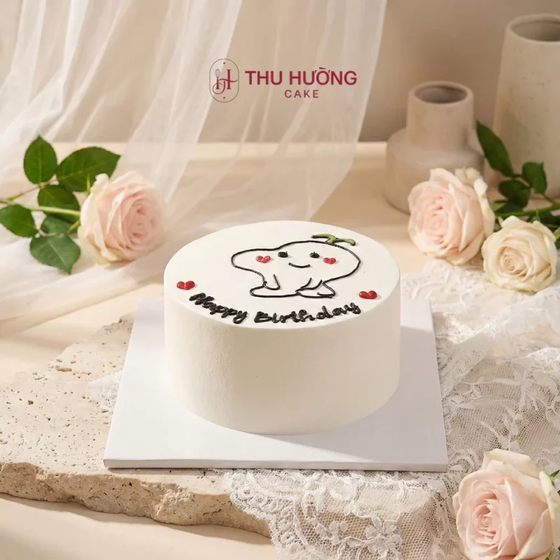 Bánh sinh nhật vẽ hình chipi đáng yêu