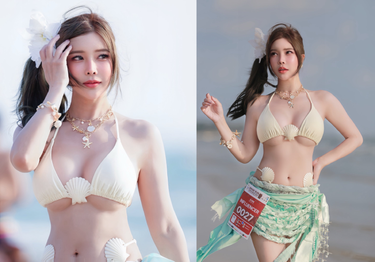 Phát sốt với mỹ nhân "trắng như ngọc", mặc bikini nhảy múa và đua tài giải chạy