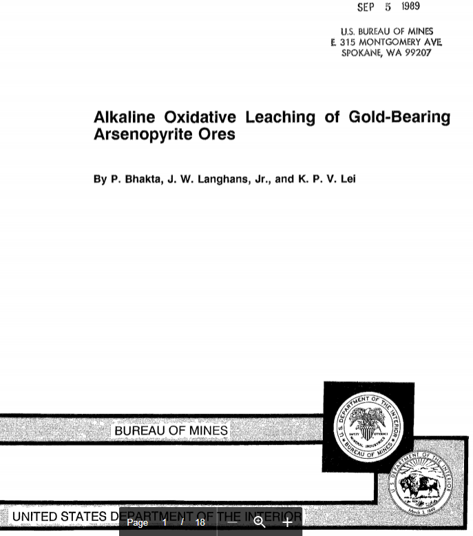 Arsenic Pyrite Gold Extraction by Alkaline Leaching - 911Metallurgist