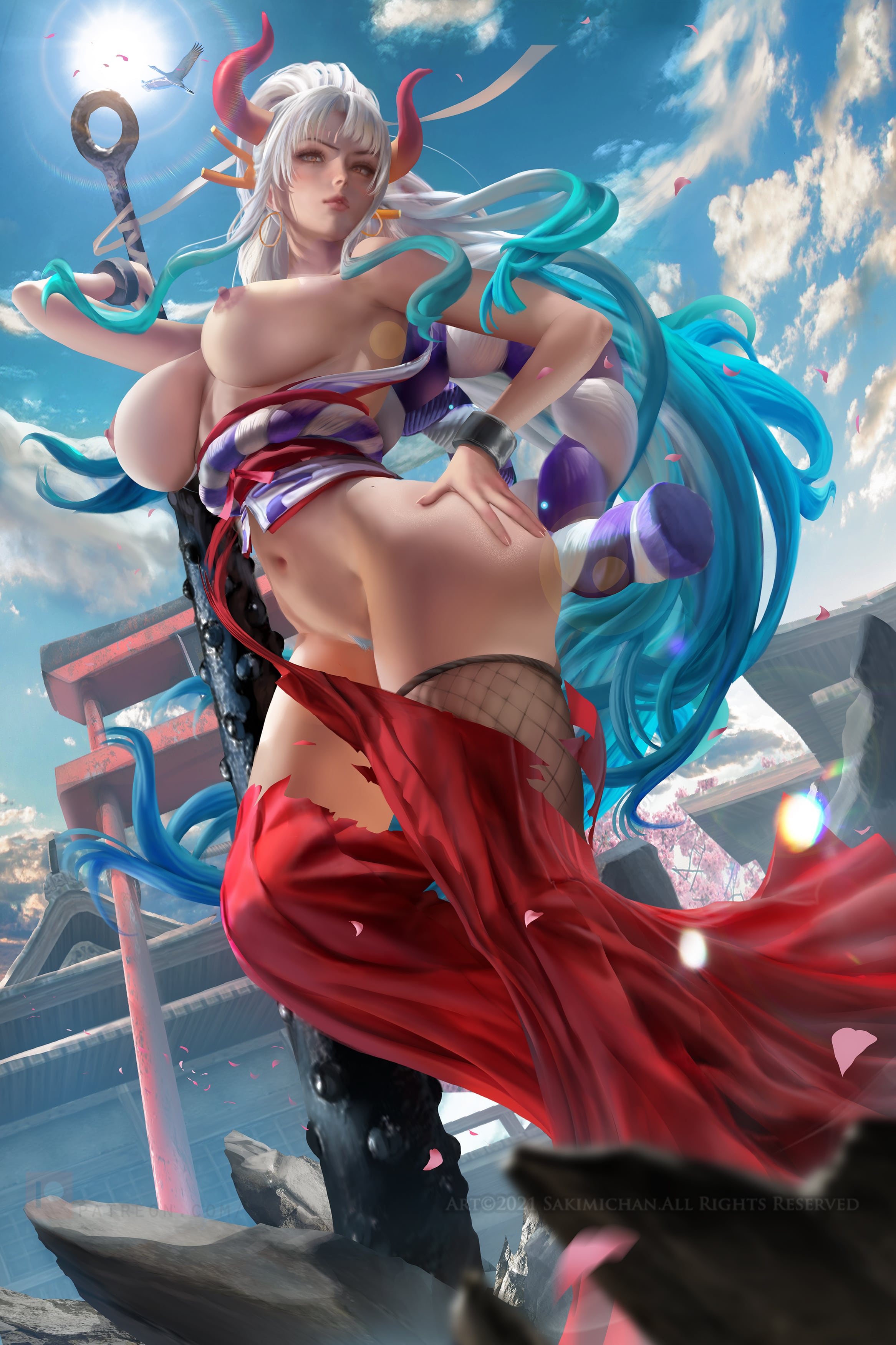 Yamato Flashing Her Mesmerizing Tits by lewdamone