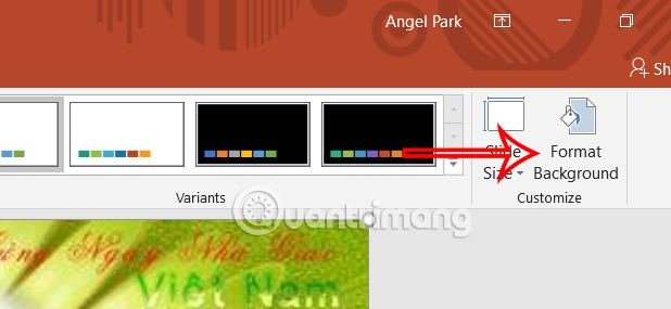 Chọn kiểu chèn nền slide PowerPoint