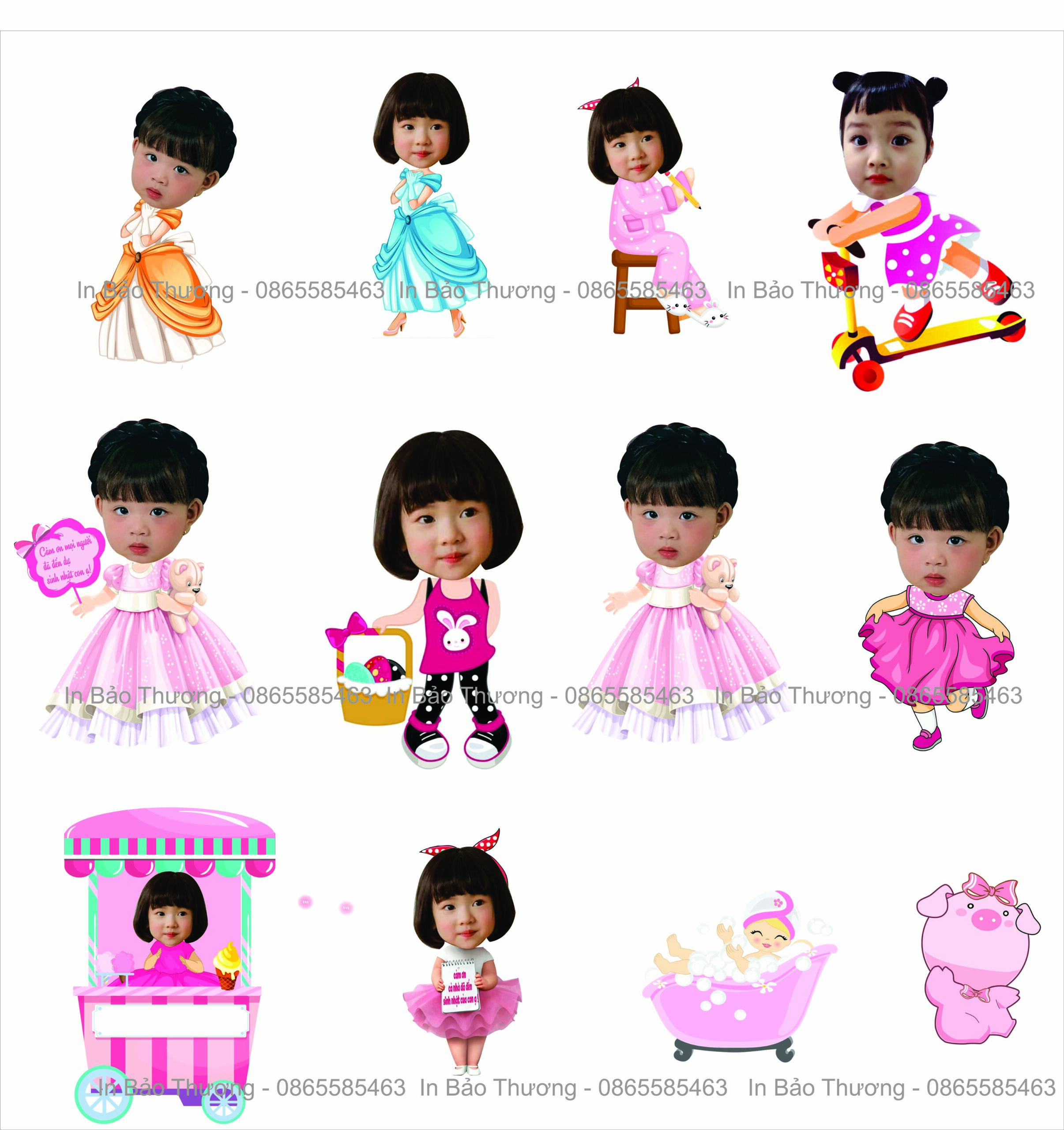 Fomex Sinh Nhật Chibi Girl - Sản phẩm In Nhanh Bảo Thương