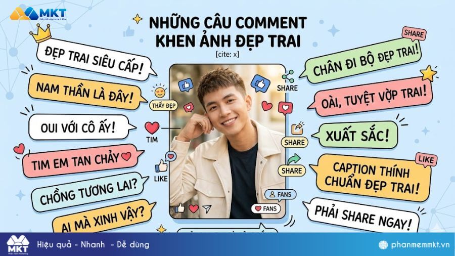 Những câu comment khen ảnh đẹp trai 