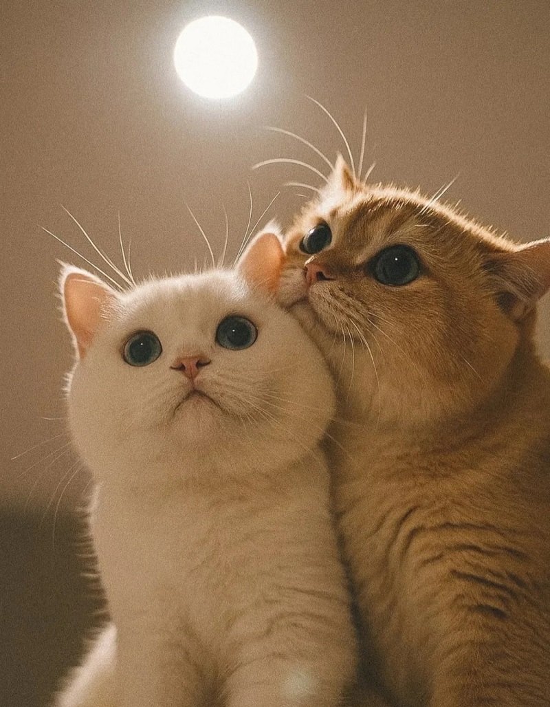 Avatar đôi cute mèo hoạt hình siêu cute