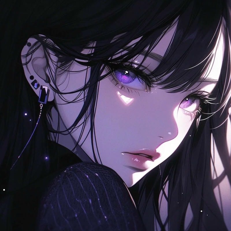Hình ảnh anime nữ ngầu thể hiện thần thái lạnh lùng