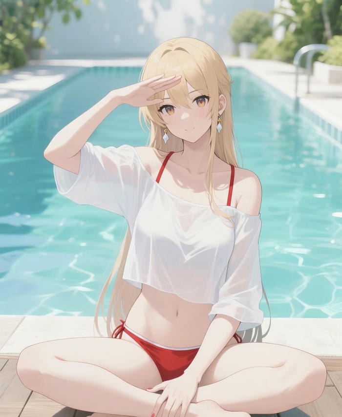 anime bikini ngoài trời