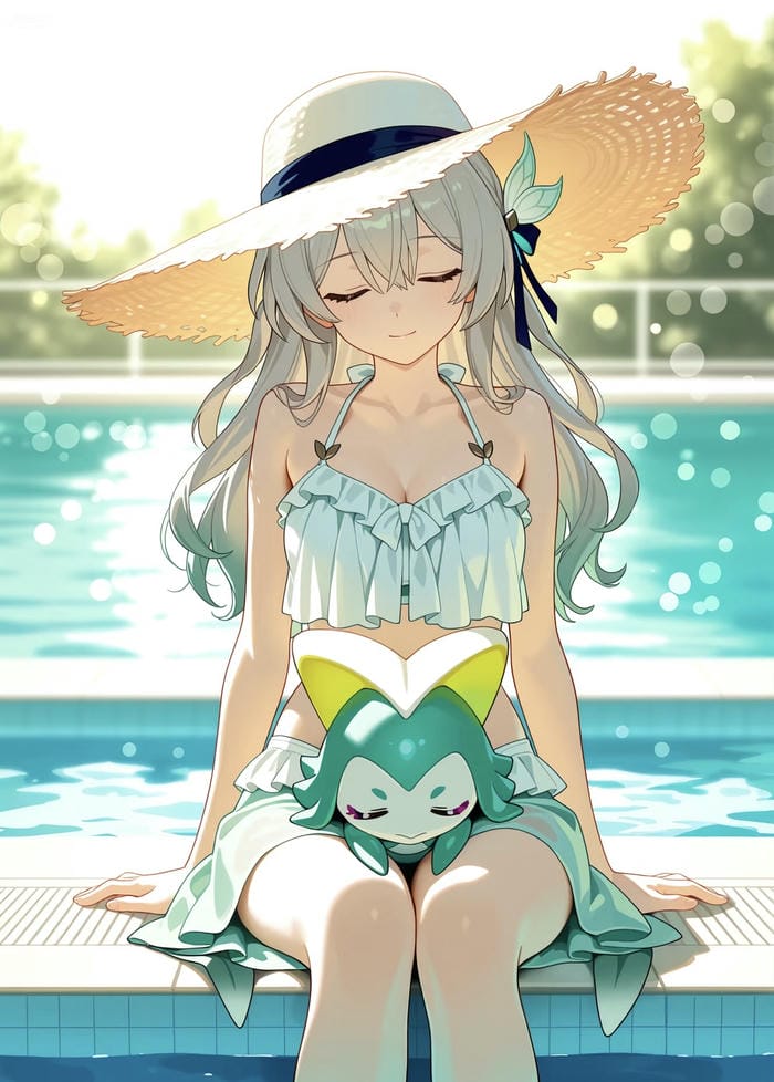 anime bikini dưới nắng