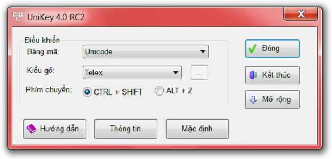 Cách gõ Telex, VNI và VIQR trong Unikey - Bảng mã các kiểu gõ Tiếng Việt