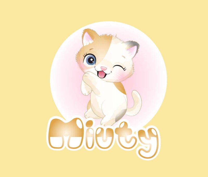 Mẫu thiết Kế Logo Chibi CON MÈO – Thần tài cực chất