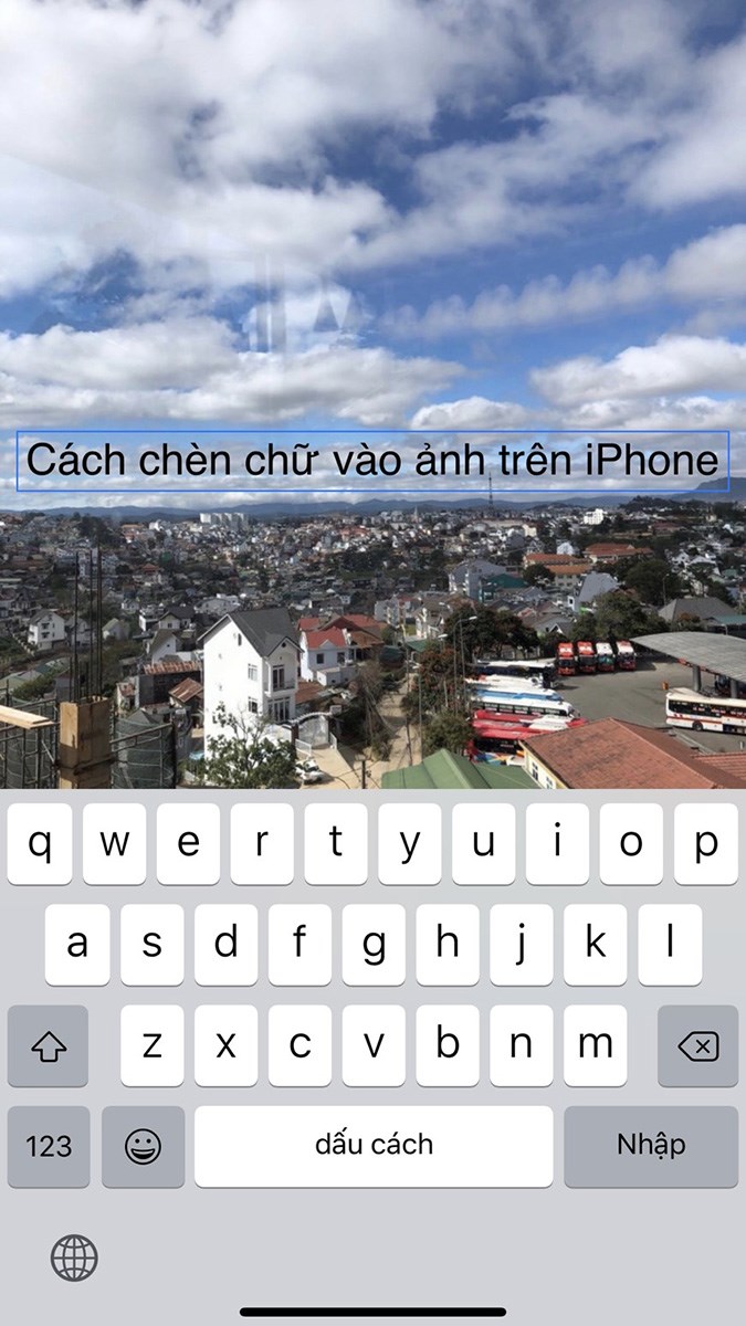 Tiến hành nhập nội dung viết chữ lên ảnh