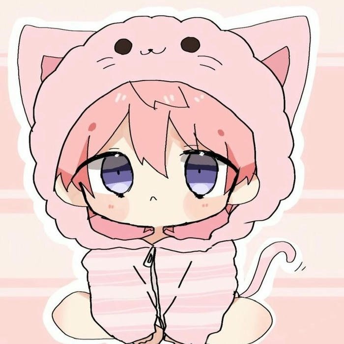 Hình nền hiha cute trùm mũ tai mèo nhìn rất tội nghiệp