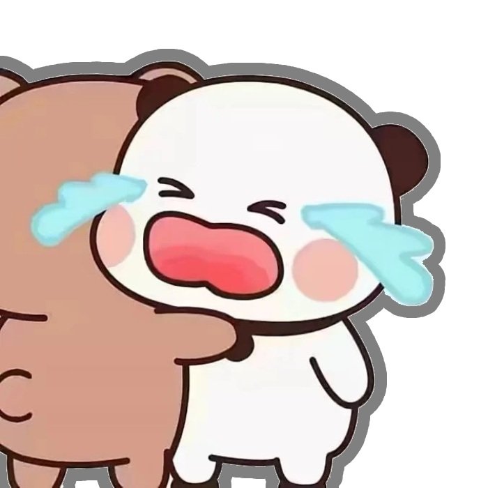 sticker khóc gấu nhỏ được dỗ