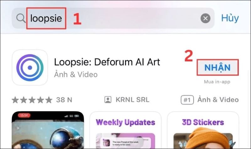 Cách sử dụng app Loopsie đơn giản bước 2