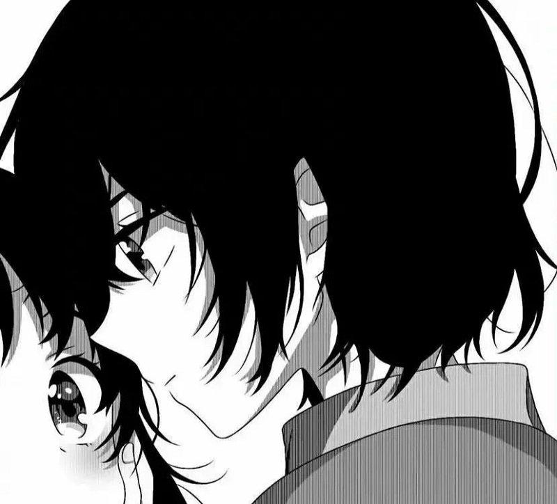 Bộ avatar đôi anime đen trắng hot trend hiện nay