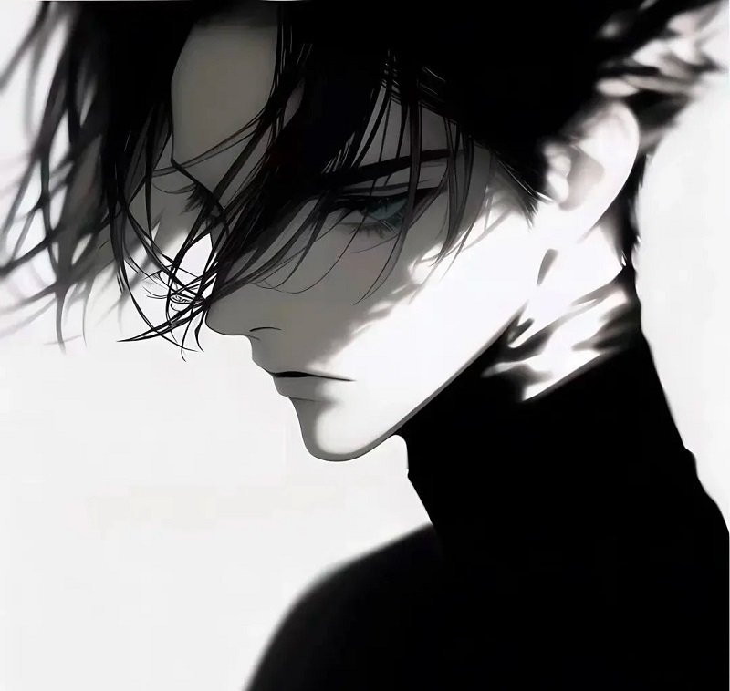 Avatar đôi anime đen trắng đơn giản mà đẹp