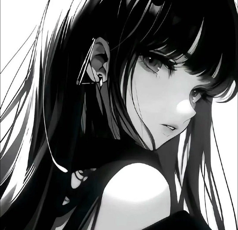 Avatar đôi anime đen trắng cute nhưng cá tính