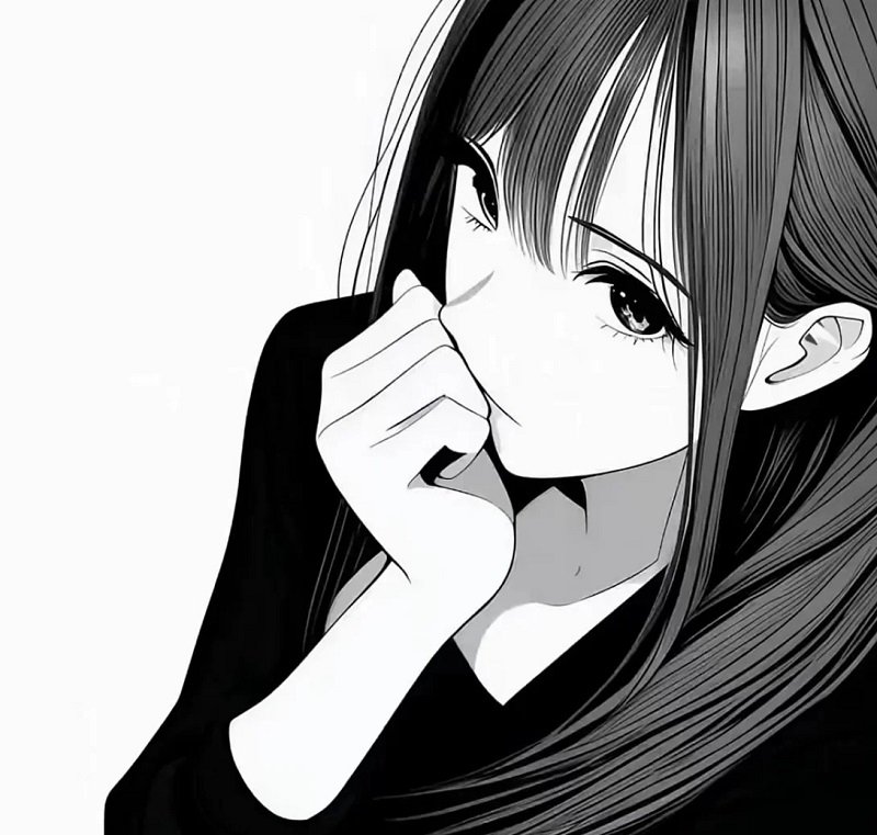 Avatar đôi anime đen trắng phong cách tối màu