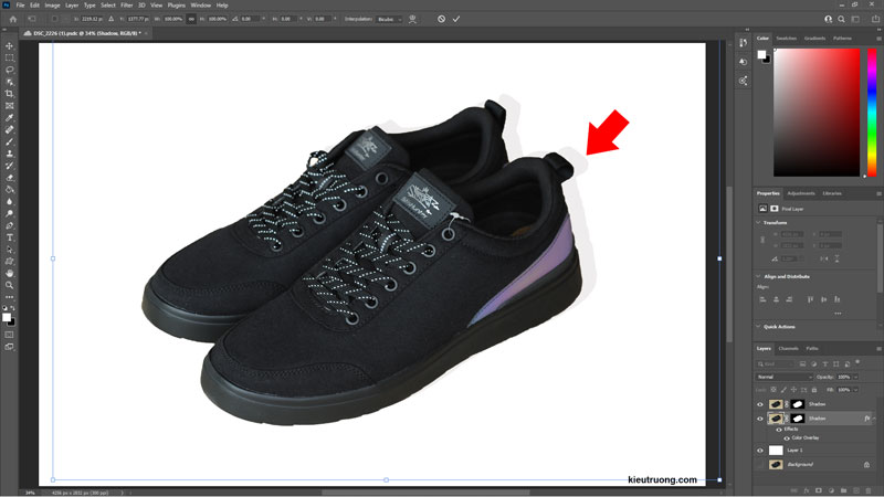 Tạo bóng cho sản phẩm nền trắng trong Photoshop