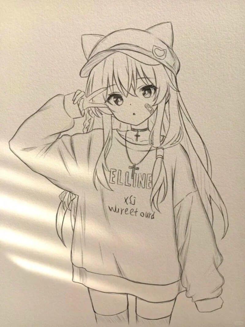 sketch anime đơn giản