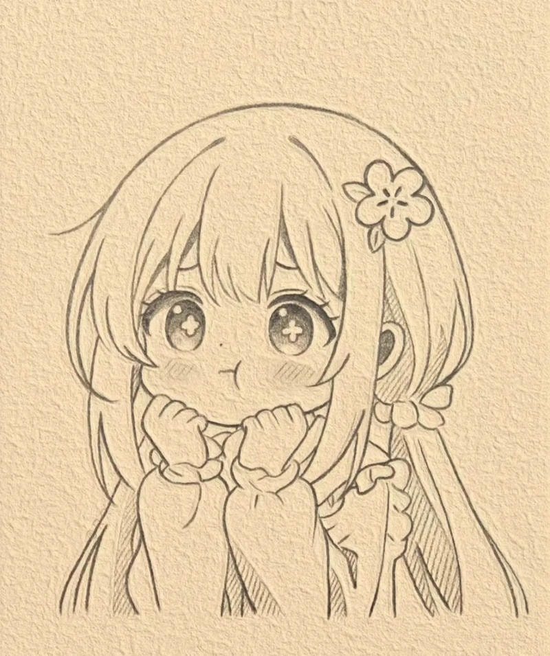 hình vẽ anime bằng chì